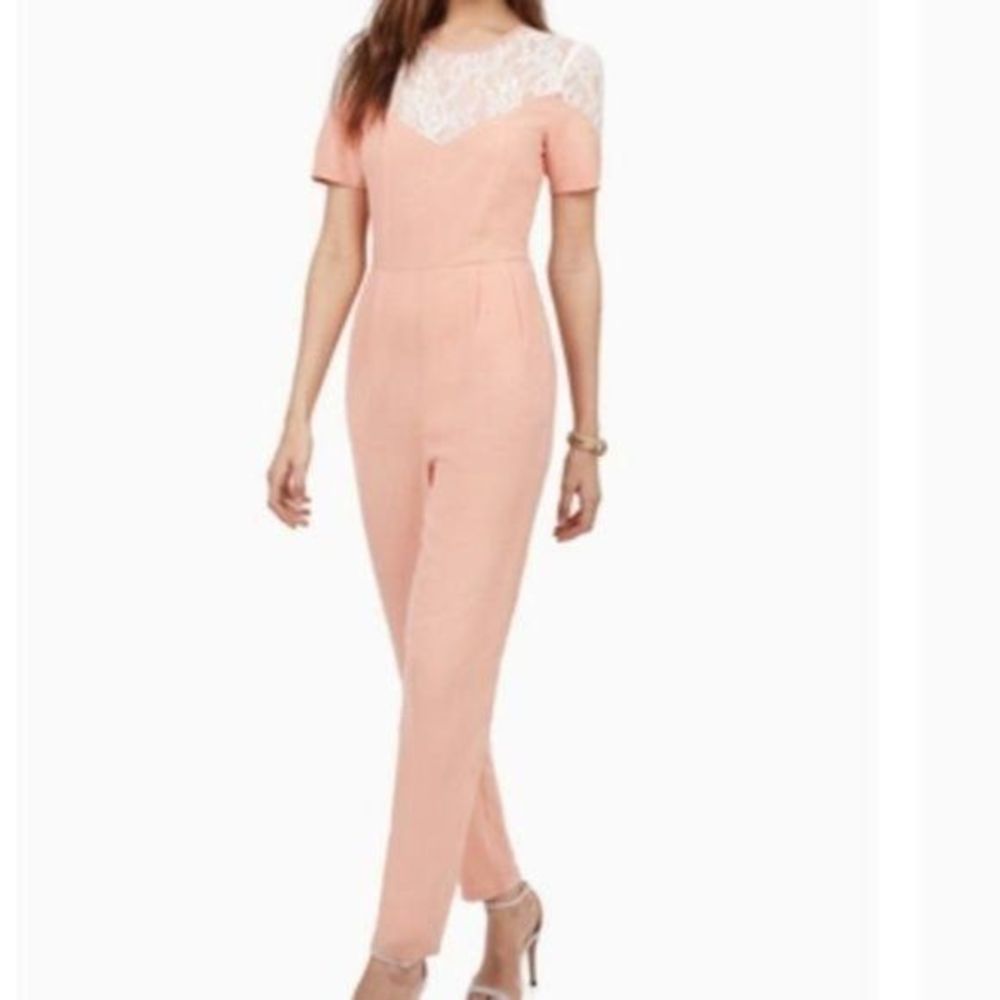 Tobi Mrs. Bond Blush and Ivory Jumpsuit Lace Sz S‎